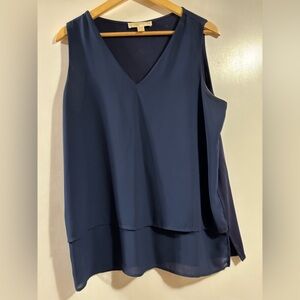 EUC Michael Kors Navy Sleeveless V-Neck Top